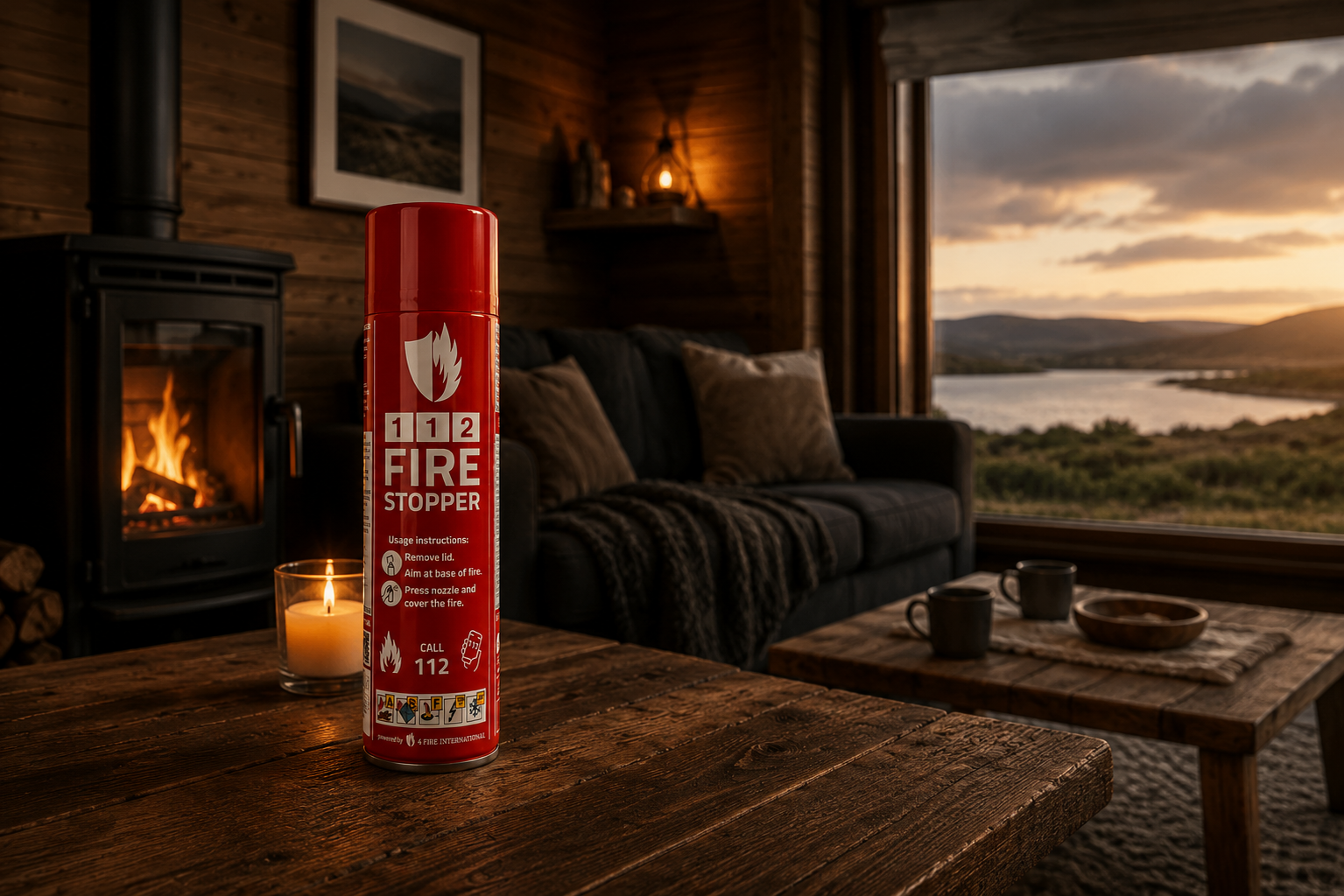 112 Slökkvitæki frá 4 Fire fyrir sumarbústað og arin